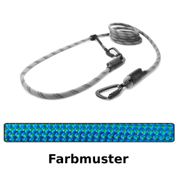 EASYLONG Hundeleine TWIST - L - 2,5m - blau mit grünen Punkten